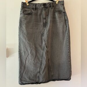 Grey Denim Pencil Skirt